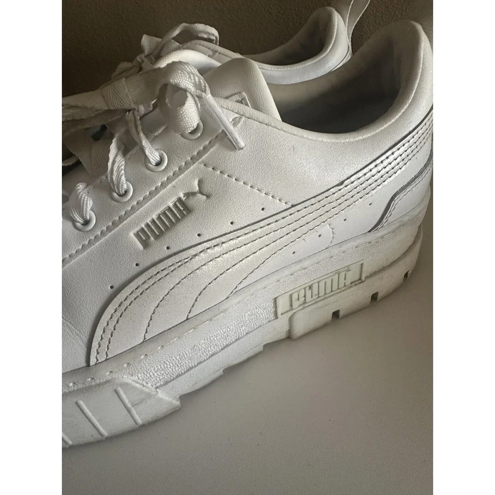 Puma Platform Shoes Womens Sz 9 White‎ Chunky Low Top Casual Sneaker 383684-01